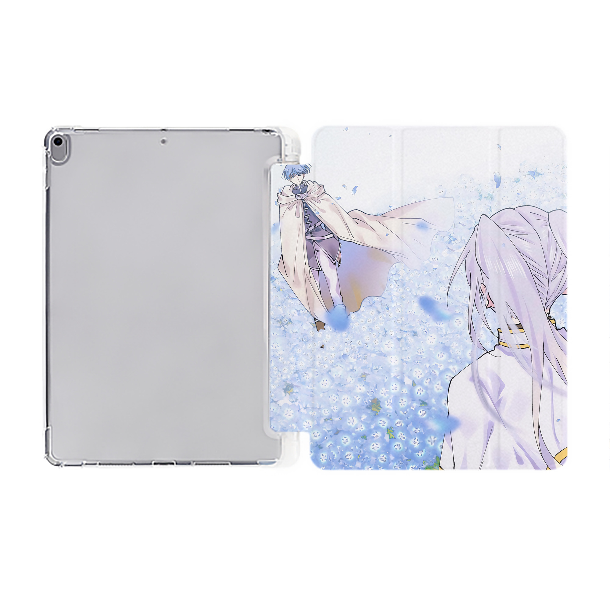 （画像用） 葬送のフリーレン Frieren IPad ケース ペン収納付き 三つ折りスタンド PUレザー×シリコン 対応機種9.5/10.5/10.9インチ